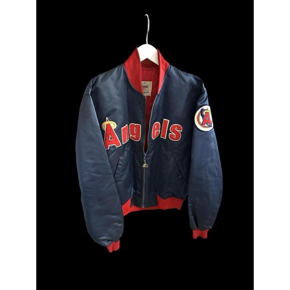 Anaheim Angels Diamond Collection Satin Starter Team Issue Jacket Medium